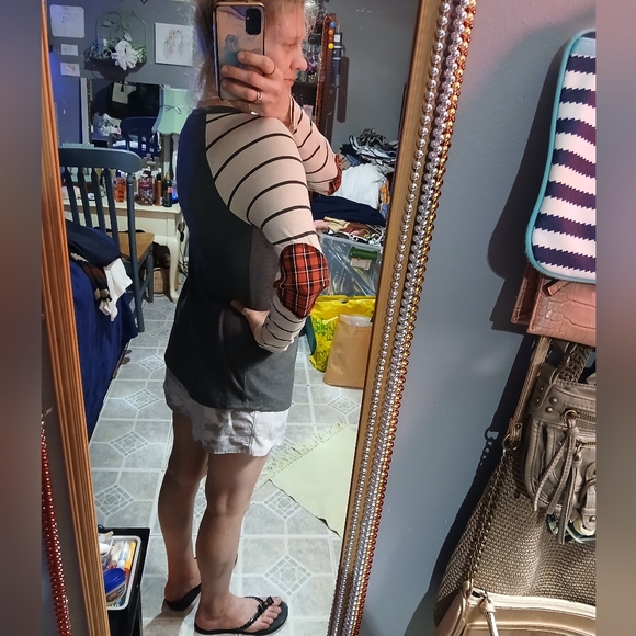 🎆🎈BUY 1 GET 1 FREE SALE💥NWOT 7th Ray Waffle Knit/Ribbed Striped Top - Picture 3 of 10